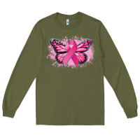 Cancer Ribbon Butterfly Cancer Awareness Long Sleeve Tee | Teevron