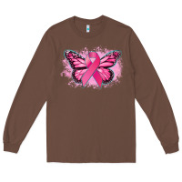 Chestnut Cancer ribbon butterfly Cancer Awareness Long Sleeve Tee - HowdyJamesFarm