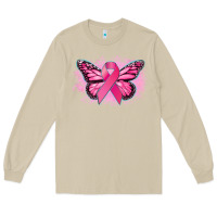 Mushroom Cancer ribbon butterfly Cancer Awareness Long Sleeve Tee - HowdyJamesFarm
