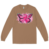 Toasted Coconut Cancer ribbon butterfly Cancer Awareness Long Sleeve Tee - HowdyJamesFarm