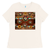Bone seamless mexican sunflower tumbler design Ladies Tee - Jasminsmagicworld