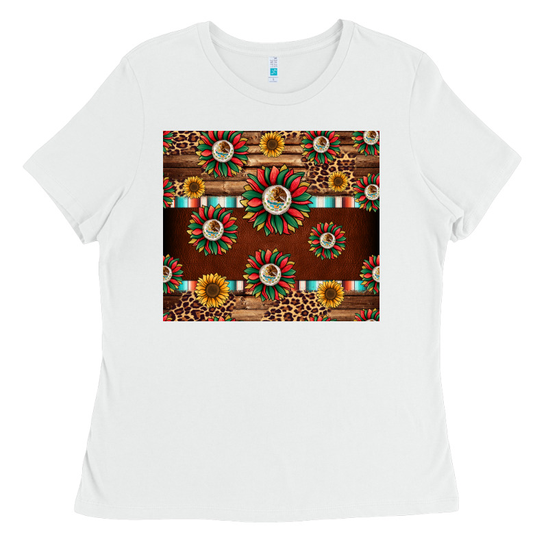 Seamless Mexican Sunflower Tumbler Design Ladies Tee by Jasminsmagicworld | Teevron