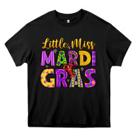 Black little miss mardi gras Heavy Core Tee - LillyAllenDesigns