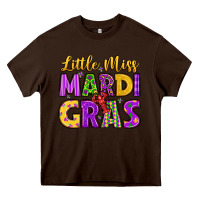 Chocolate Brown little miss mardi gras Heavy Core Tee - LillyAllenDesigns