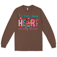 Chestnut I wear my heart on my sleeve Valentine's Day Long Sleeve Tee - HowdyJamesFarm