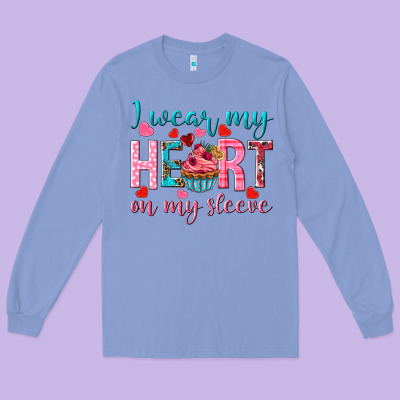 I Wear My Heart On My Sleeve Valentine's Day Long Sleeve Tee Designed By Howdyjamesfarm