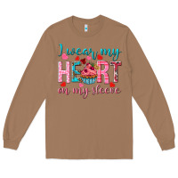 Toasted Coconut I wear my heart on my sleeve Valentine's Day Long Sleeve Tee - HowdyJamesFarm