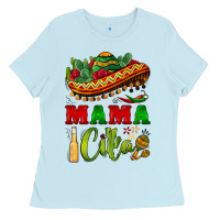 Baby Blue mama cita sombrero Ladies Tee - BarkalooDesign