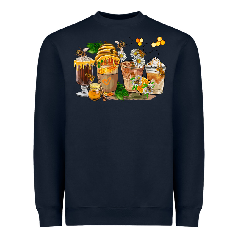 Honey Bee Coffee Cups Heavyweight Sweatshirt by FaDigitalArtStudio | Teevron