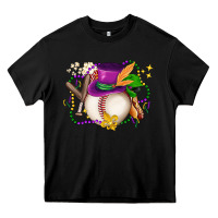 Black mardi gras baseball Heavy Core Tee - LillyAllenDesigns