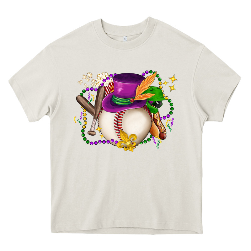 Mardi Gras Baseball Heavy Core Tee by LillyAllenDesigns | Teevron