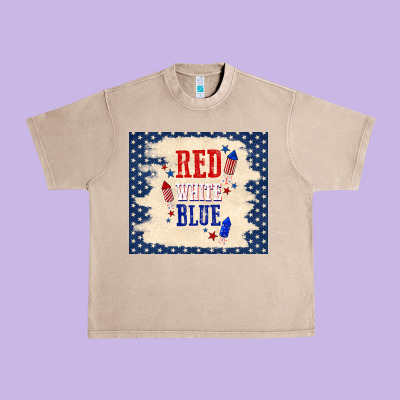 Red White Blue Urban Heavy Tee Designed By Tumblerdesignbyshophia