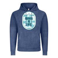 Vintage Denim Travel Is Life Funny Traveling Gift Vintage Hoodie - minhPixels