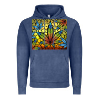 Vintage Denim stained glass weed Vintage Hoodie - TumblerDesignByShophia