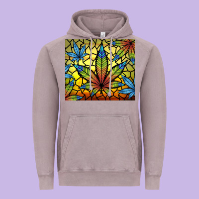 Stained Glass Weed Vintage Hoodie Designed By Tumblerdesignbyshophia