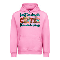Fuchsia Pink first we drink coffee then we do things Urban Hoodie - AdoDesignShop