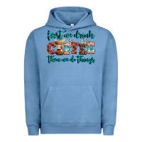 Pigment Pebble Blue first we drink coffee then we do things Urban Hoodie - AdoDesignShop