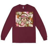 Burgundy Easter Bunny tumbler Easter Day Long Sleeve Tee - HowdyJamesFarm