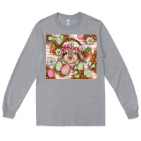 Heather Grey Easter Bunny tumbler Easter Day Long Sleeve Tee - HowdyJamesFarm