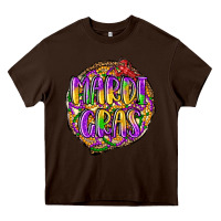 Chocolate Brown mardi gras Heavy Core Tee - LillyAllenDesigns