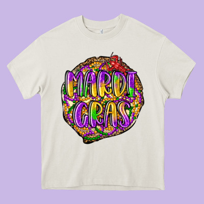 Mardi Gras Heavy Core Tee Designed By Lillyallendesigns