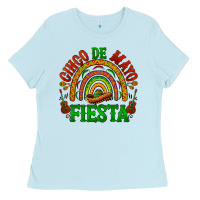 Baby Blue cinco de mayo fiesta rainbow Ladies Tee - BarkalooDesign