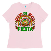 Bubblegum Pink cinco de mayo fiesta rainbow Ladies Tee - BarkalooDesign