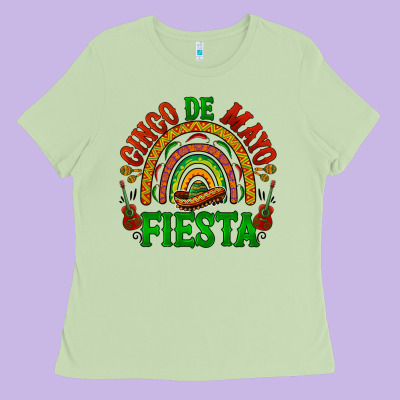 Cinco De Mayo Fiesta Rainbow Ladies Tee Designed By Barkaloodesign