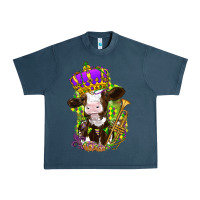 Midnight Navy Mardi Gras Cow Urban Heavy Tee - HowdyJamesFarm
