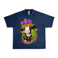 Navy Mardi Gras Cow Urban Heavy Tee - HowdyJamesFarm