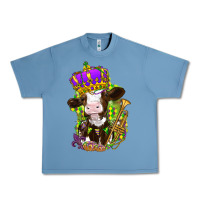 Pebble Blue Mardi Gras Cow Urban Heavy Tee - HowdyJamesFarm