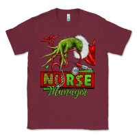 Burgundy grinch hand nurse manager Classic Tee - NancyCooperArtShop