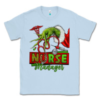 Dusty Blue grinch hand nurse manager Classic Tee - NancyCooperArtShop