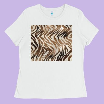 Brown Zebra Ladies Tee Designed By Barkaloodesign