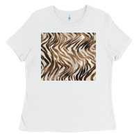 White brown zebra Ladies Tee - BarkalooDesign