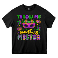 Black throw me something mister Heavy Core Tee - LillyAllenDesigns