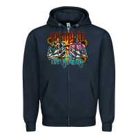 Navy Pumpkin Everything Zipper Hoodie - CowhideDigitalArt