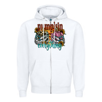 White Pumpkin Everything Zipper Hoodie - CowhideDigitalArt