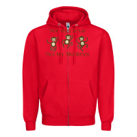 Red Womens Not My Circus Not My Monkeys Gifts - Funny Political Novelty V- Zipper Hoodie - minhPixels