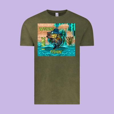 Wıshın I Was Fıshın Vintage Tee Designed By Tumblerdesignbyshophia