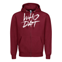Burgundy Who Dat GIFT Zipper Hoodie - minhPixels