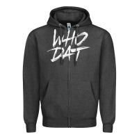Charcoal Heather Who Dat GIFT Zipper Hoodie - minhPixels