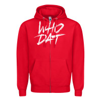 Red Who Dat GIFT Zipper Hoodie - minhPixels