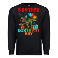 Black brother of the birthday boy t rex Premium Sweatshirt - Artiststas