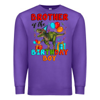 Purple brother of the birthday boy t rex Premium Sweatshirt - Artiststas