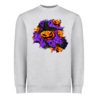 Heather Grey halloween pumpkin patch  1 Heavyweight Sweatshirt - BundleAndBundleShop