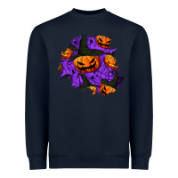 Navy halloween pumpkin patch  1 Heavyweight Sweatshirt - BundleAndBundleShop