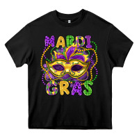 Black mardi gras mask Heavy Core Tee - LillyAllenDesigns