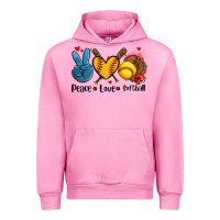 Fuchsia Pink peace love  softball Urban Hoodie - AdoDesignShop