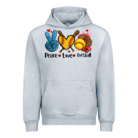 Heather Grey peace love  softball Urban Hoodie - AdoDesignShop